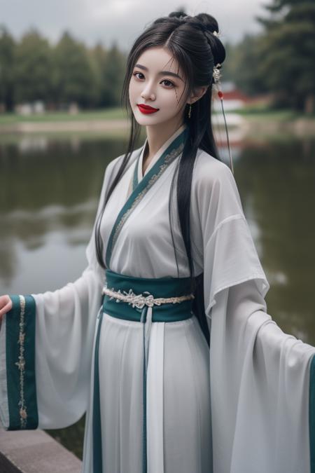 hanfu-jingzhi, hanfu, chinese clothes, wide sleeves, long sleeves, sash, see-through, layered clothes, traditional dress, 