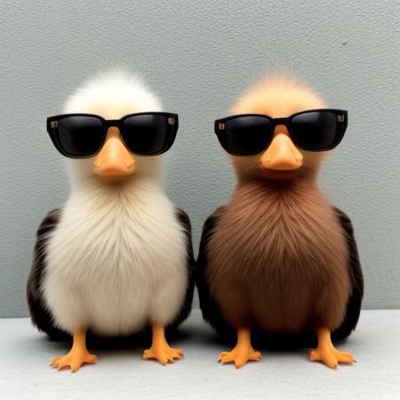 ducks with sunglasses