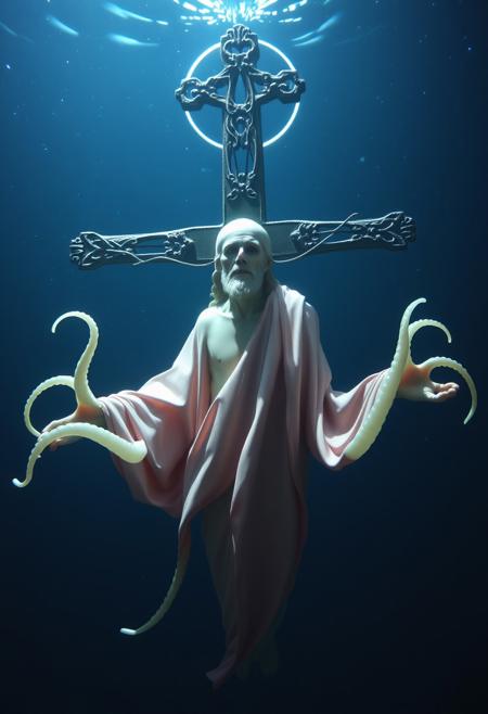 Jesus Christ but it is really a squid