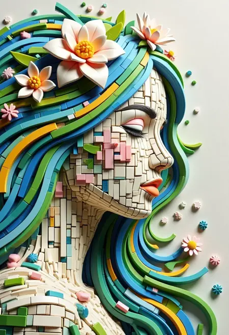 DL_Building Block Splicing Shape_Portrait Art Creation