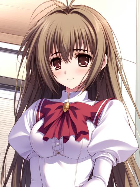 <lora:MiyanokoujiMizuho:0.8>,  MiyanokoujiMizuho, solo, long hair, otoko no ko, 1boy, dress, male focus, long sleeves, bow, very long hair,  crossdressing, brown hair, red bow, antenna hair, looking at viewer, brown eyes, puffy sleeves, blush, bowtie, red eyes, brooch, ãschool building, smile, blhsh,
masterpiece, high quality, very_high_resolution, large_filesize, full color,