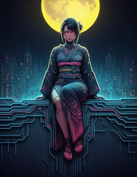 Neon Cyberpunk Papercut [FL/IL/XL]