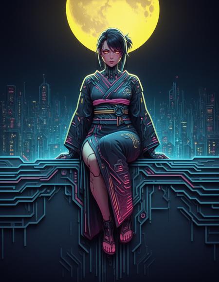 Neon Cyberpunk Papercut [FL/IL/XL] Illustrious Style v1