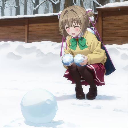 <lora:mimina_ousawa_v1:0.8> mimina_ousawa, school uniform, snowing, outdoors, snowball, snowball fight,, masterpiece, best quality