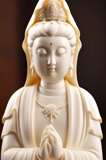 statue of Guanyin Bodhisattva (观音玉雕)