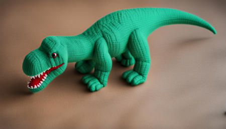 <lora:Yarn_XL-000014:0.6> a knitted Tyrannosaurus Rex