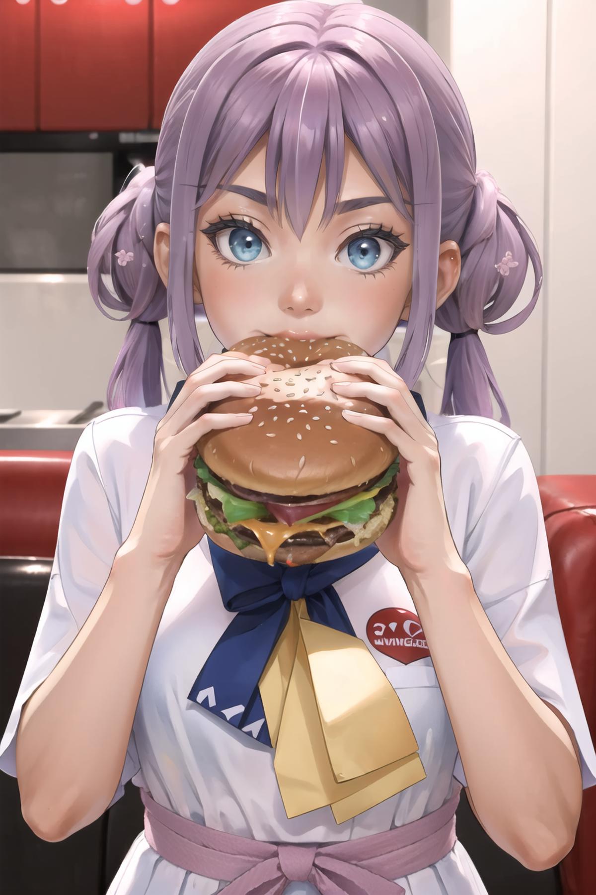 Eating a hamburger image by FallenIncursio