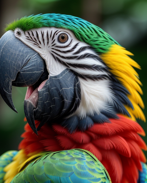 macro shot, cinematic photo of parrot, colorful, dark shot, film grain, extremely detailed