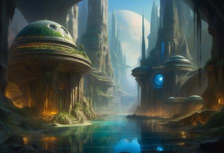 <lora:10NaturalismPainting_Hap_XL:1.5>,  Thomas Moran style, oil painting, nature, Undercity of Taris from Star Wars, Miki Asai Macro photography, close-up, hyper detailed, trending on artstation, sharp focus, studio photo, intricate details, highly detailed, by greg rutkowski,