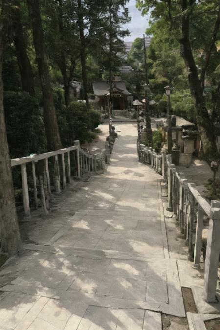 masterpiece, best quality, ultra-detailed, illustration,
jinzya, shrine, scenery, architecture, outdoors, tree, building, stone lantern, pavement, stairs, sunlight, realistic, 
 <lora:jinzya_V1_Resize_DIM8:1:NIN>