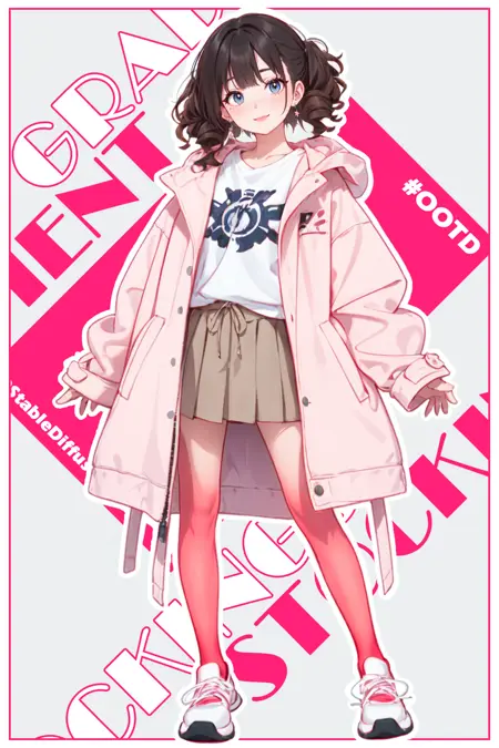 [XL + 1.5] Gradient / Two-tone Pantyhose