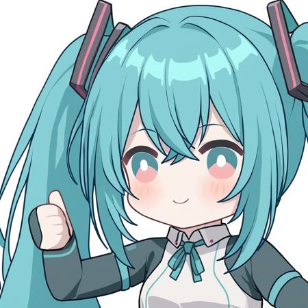 smile,chibi,bright pupils,thumbs up,blush