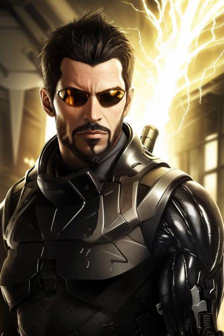 (masterpiece, top quality, best quality, official art, beautiful, detailed, aesthetic:1.2), <lora:adam_jensen-20:0.7>, Deus-Ex-Mankind-Divided-0019.txt
jensen_dx, solo, black hair, gloves, upper body, sunglasses, beard, mustache, electricity, cyborg, realistic, Absurdres, hdr, ultra detailed illustration, extremely detailed face, RAW photo, skin pores, trending on deviantart,