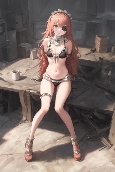 full body, woman, cz2128_delta eye patch, bikini, (masterpiece:1.4), best quality, ultra detailed,  <lora:Cz delta(Overlord):0.5>