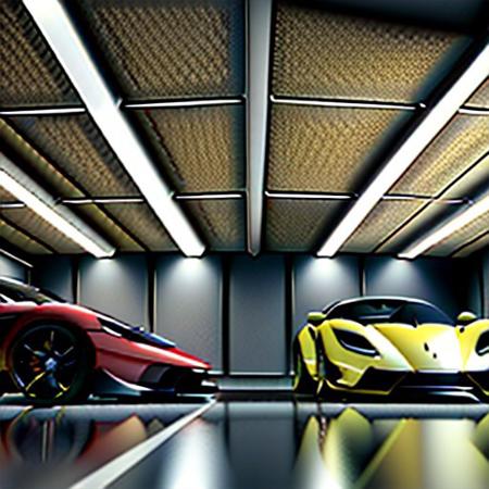 best quality,masterpiece,highly detailed,ultra-detailed, 
 <lora:neg9V2_last:0.7>  science fiction:1.5, 
  <lora:workshop:1>  workshop, sports car , indoors, scenery, vehicle focus, ceiling light