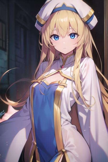 priestess, <lyco:priestess-LYCORIStest:1>, priestess, blonde hair, blue eyes, long hair, hat, (small breast:1.2),
BREAK ,
BREAK looking at viewer,
BREAK city,
BREAK <lora:GoodHands-vanilla:1>, (masterpiece:1.2), best quality, high resolution, unity 8k wallpaper, (illustration:0.8), (beautiful detailed eyes:1.6), extremely detailed face, perfect lighting, extremely detailed CG, (perfect hands, perfect anatomy),