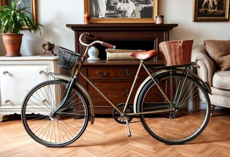 an Antique bicycle very nice masterpiece  in my living room in holand spain