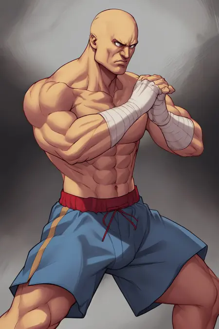 Sagat (Street Fighter FanArt Based) + Deliner [Dual LORA]
