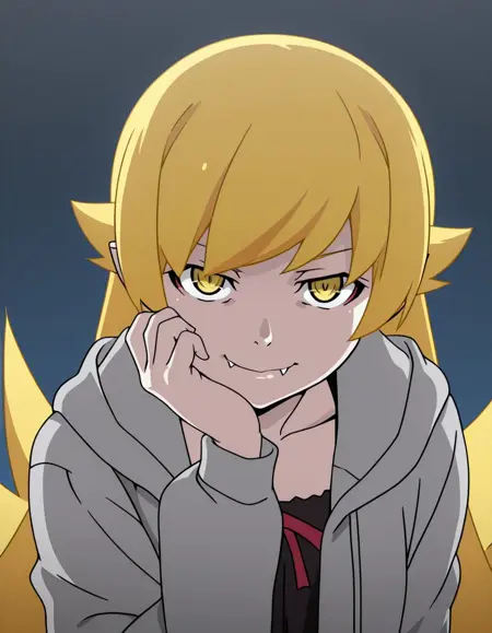 Anime style mix (monogatari+evangelion)