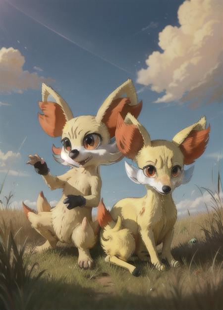 <lora:Fennekin-08:1>,fennekin,grass