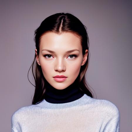 a photo of a kat3-m0ss-t2, portrait, photoshoot, ((skinny)), ((very thin)), black turtleneck sweater, photo studio, model expression, magazine cover, flash photography, (8k, RAW photo, highest quality, best quality, masterpiece, ultra-detailed, hires)