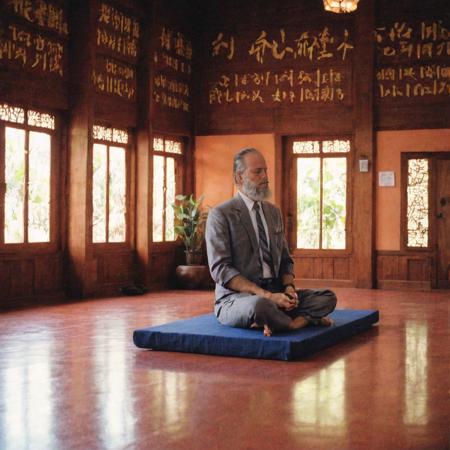 jay miner meditating in a buddhist temple
 <lora:Jay_Miner_V2_Lora:1>