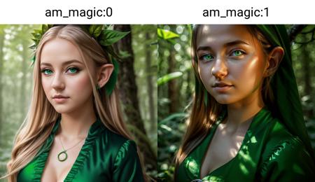 (clouse-up:1.4), portrait of pretty elf girl , RAW photo, wearing green clothes, on fantasy forest background, (green eyes:1), (masterpiece), (best quality), <lyco:am_magic:0>