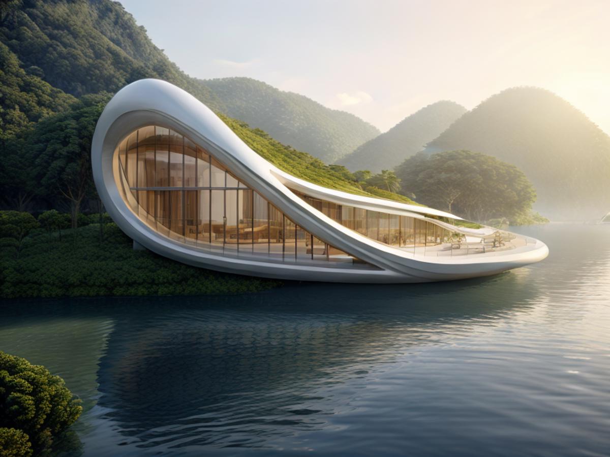 floating house zaha hadid image by ArchitectureAI