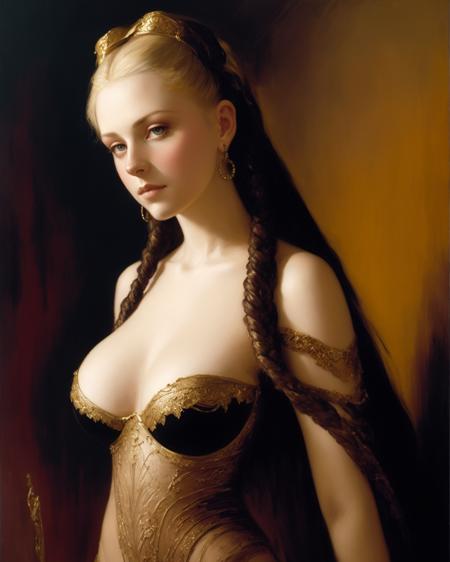 anime, portrait half body female Russian concubine with slim curvy body painting by gaston bussiere, greg rutkowski, yoji shinkawa, yoshitaka amano, tsutomu nihei, donato giancola, tim hildebrandt, oil on canvas, trending on artstation, featured on pixiv, cinematic composition, extreme detail, metahuman creator