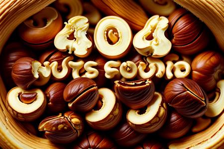 piles of hundreds of hazelnuts and cashews, uhd, 8k, masterpiece, digital illustustration, high detail,