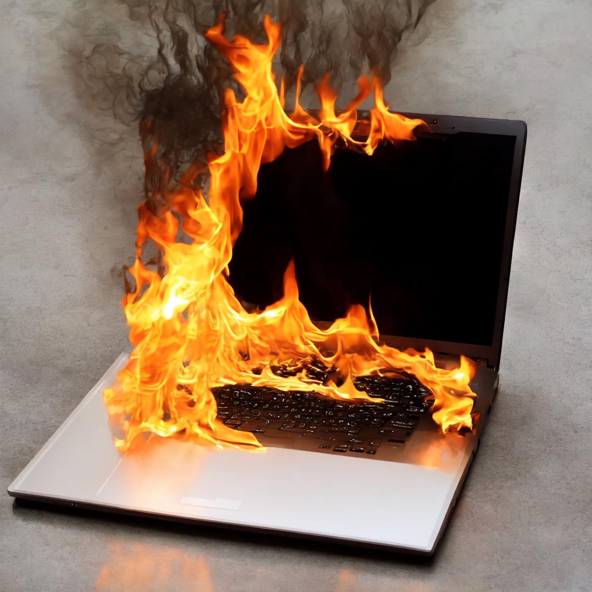 burning labtop image by uiouiouio