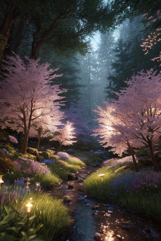 masterpiece, best quality, high quality,extremely detailed CG unity 8k wallpaper, An enchanting and dreamy scene of a fantasy forest, with towering trees, glowing mushrooms, and hidden fairy glens, creating a sense of mystique and enchantment, artstation, digital illustration, intricate, trending, pastel colors, oil paiting, award winning photography, Bokeh, Depth of Field, HDR, bloom, Chromatic Aberration ,Photorealistic,extremely detailed, trending on artstation, trending on CGsociety, Intricate, High Detail, dramatic, art by midjourney