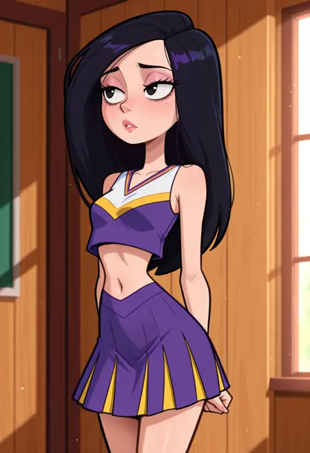 Hope, brunette cheerleader from Middleton High School, (Kim Possible), LoRA, PonyXL | Illustrious XL