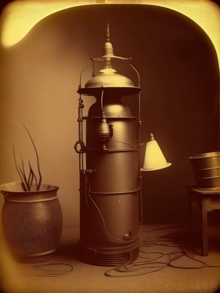 <lora:AlbumenPrint:1>Edison, spirit world communicator, psychic radio, albumen print