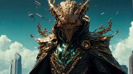 Techwear fashion famous artwork by (carne griffiths:1.1) and (jules breton:1.1) and (eugene delacroix:1.2) and (boris vallejo:1.2), detailed expressive eyes, fantasy style, this image shows the dapper gloommoggle, this wondrous vorblyborked creature, covered in scaly nurblflam and rofflegobler stands atop a raftifloging pile of skruffleplink, silhouetted against a sylvified aurora-filled sky of planet zofflebob prime, hinting at its otherworldly nature
 <lora:add-detail-xl:3> . Futuristic, cyberpunk, urban, tactical, sleek, dark, highly detailed