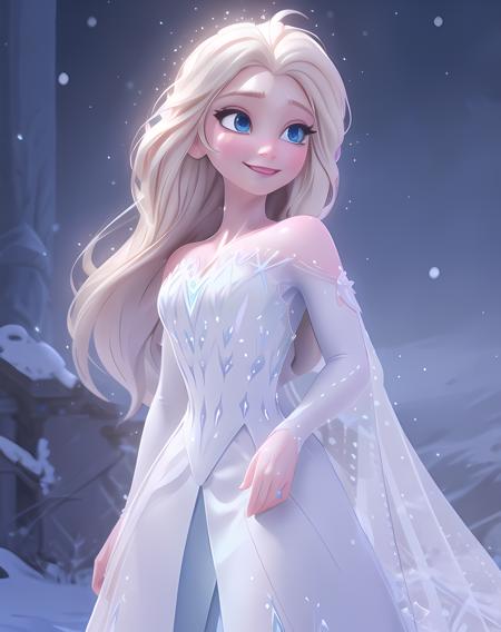 smiling, high detail, cinematic light, (masterpiece)  <lora:snow_queen_elsa:0.7>, snow_queen_elsa