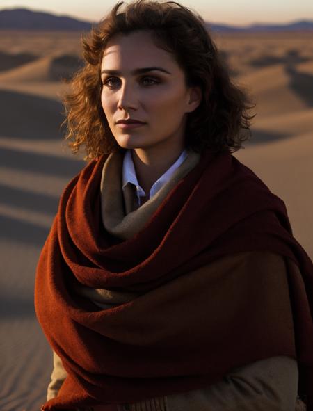 facial portrait, a woman, desert, dramatic light <lora:lowra_v10:0.6>   <lora:Kristin Scott Thomas:0.8>