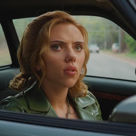 scarlett johansson in a car looking out the window <lora:scarlettjohansson:1>