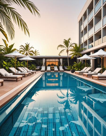 hotel swimming pool illustrious background v1.0