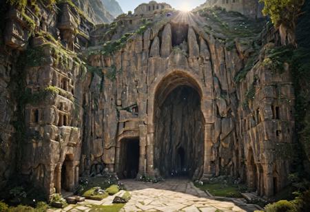 (POV view , DOF, first people view from the entrance, low angle shot:1.4),
(Ancient civilization, Alien Prometheus movie scene, dune movie scene:1.5), 
Emerging from the embrace of shadow, the last wanderer steps into a realm woven by the gods. In an ancient ruin that breathes secrets, their journey unfolds as the universe unveils the dance of light and darkness. Fighting the Forgotten Guardians and pursuing the Cone Relic, they tread a path of danger and awe. From the silent depths of the catacombs to the star whispers of ancient observatories, every discovery peels back the veil of reality. Facing the guardians of the abyss, seeing the majesty of the crystal dragon, the last wanderers embrace their destiny, not as a harbinger of redemption, but as seekers in the labyrinth of time, a mystery that echoes the eternal questions of existence itself.
(Large Files, Ultra Realistic, 8K, 16k, FHD, HD, VFX, Perfect, Photography, composition, Architecture Sales Photography, Architecture Competition, Ultra High Resolution, Cinematography, High Resolution Image:1.1), (dramatic lighting, direct sunlight, ray tracing, clear shadow:1.2),  (real landscape:1.1), (blurred background:1.0), (urban background, more_details) ,
great lighting, extremely detailed, hillscastel, Neo Classic, mayamaze