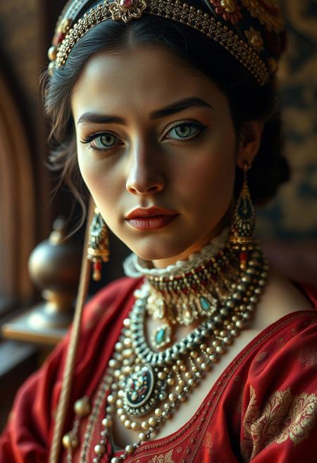 source_photo, photorealistic, masterpiece, 4k, ray tracing, intricate details, highly-detailed, hyper-realistic, 8k RAW, cinematic light, dramatic light, shallow depth of field,  high budget, bokeh, cinemascope, best view, best angle, XIXth century, Baudelaire, orientalist, collector, surrealist poetry, "Les yeux fixés sur moi, D'un air vague et rêveur elle essayait des poses, Et la candeur unie à la lubricité
Donnait un charme neuf à ses métamorphoses"
