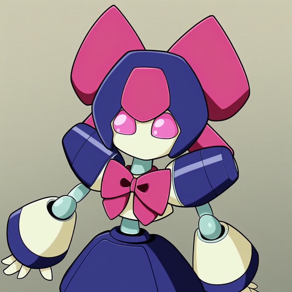 Brass (Medabots), robot, female, solo, no mouth, cute,