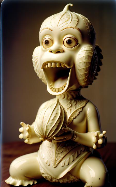 analog film photo Anthropomorphic cabbage screaming, realistic, no humans, food focus, vegetable, still life, guro, blurry background
 <lora:IvoryGoldAIv2:1> ivory gold . faded film, desaturated, 35mm photo, grainy, vignette, vintage, Kodachrome, Lomography, stained, highly detailed, found footage