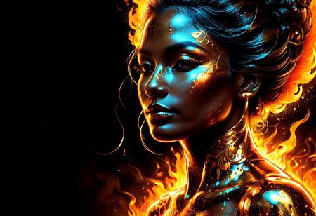 Silhouette real, breathtaking detailed, masterpiece, lovely, charming, awe-inspiring, radiant, magnificent. (real female withvibrant orange glowing smoldering accent and shiny gold color scheme:1.02). glossy.
<lora:InkArtXL_1.2:0.4> <lora:FaeTastic:0.35> . award-winning, professional, highly detailed . extremely high-resolution details, photographic, realism pushed to extreme, fine texture, incredibly lifelike, high contrast, well defined, realistic skin, detailed skin.