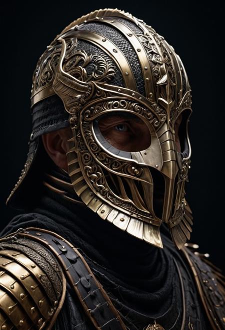 Photorealistic oil painting of (bright eyes) (half-dragon warrior-man:1.2) with (intricate metallic black brass scales), 58-year-old, (ancient fantasy clothing:1.2), grimdark fantasy, (dragon-style-helmet: 1.49) (mythical-helmet) (medieval) fantasy, high fantasy, epic fantasy, (upper body:1.3) (medium shot:1.3) taken with (fujifilm xt3:1.1), film grain, dark style, raking light dramatic hard shadows, (dramatic lighting:0.9), material contrast, cinematic composition, intricate details, masterpiece, visually stunning, evocative, vivid deep hues, brass, black Crystal, <dhevv:ds-style:rsd1.5>, realistic eyes, scaleborn, scales, dark cobalt armor, (Mycenaen greek boar tusk helmets: 1.39) (symmetrical helmet) (front view) (dour) (winged helmet: 1 39)  (Teutonic-helmet: 1.19) (highest coherency: 1.39) (highest quality: 1.49) (long silver beard) (horse hair pony-tail from helmet: 1.19)