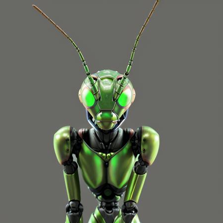 robot with mantis style head <lora:mantis-head:1.00>