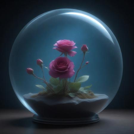 Ultra-realistic 8K resolution, Octane render, Unreal Engine 5 masterpiece, dark academia aesthetic, enchanted glass terrarium containing: two hybrid heliotrope-roses with translucent ruby gemstone petals (vitreous refraction), metallic obsidian stems (bioluminescent vascular system), liquid mercury dewdrops suspended mid-fall, spiral cerulean nebula core emitting plasma tendrils, fractured amber glass veins pulsing with trapped starlight, quantum foam escaping through dimensional cracks, non-Euclidean spacetime geometry, vantablack void background with gravitational lensing distortion, chrono-crystalline lattice framework, volumetric photon mapping event horizon glow, subsurface scattering in petal nanostructures, temporal anomaly causing timeline overlaps, hyperdetailed microbiology under gemstone epidermis, gothic biodigitalpunk style blending Zdzisław Beksiński and Ernst Haeckel, photorealistic macro photography meets celestial cartography, trending on ArtStation --ar 16:9 --v 6.0 --no cartoonish, flat colors, symmetry, human elements