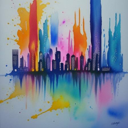 city n fire
Watercolor/Neon/abstract art.
Colorful.