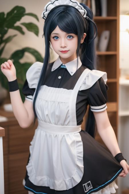 risu, aris \(blue archive\), maid,  maid headdress, maid apron, 