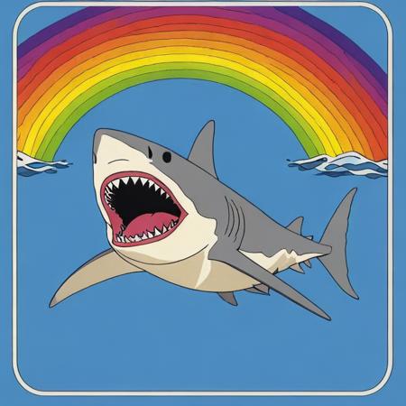 icon of shark, simplified icon, minimalism, rainbow, by activision <lora:Activision_Atari_Art_Style_XL-000009:1>